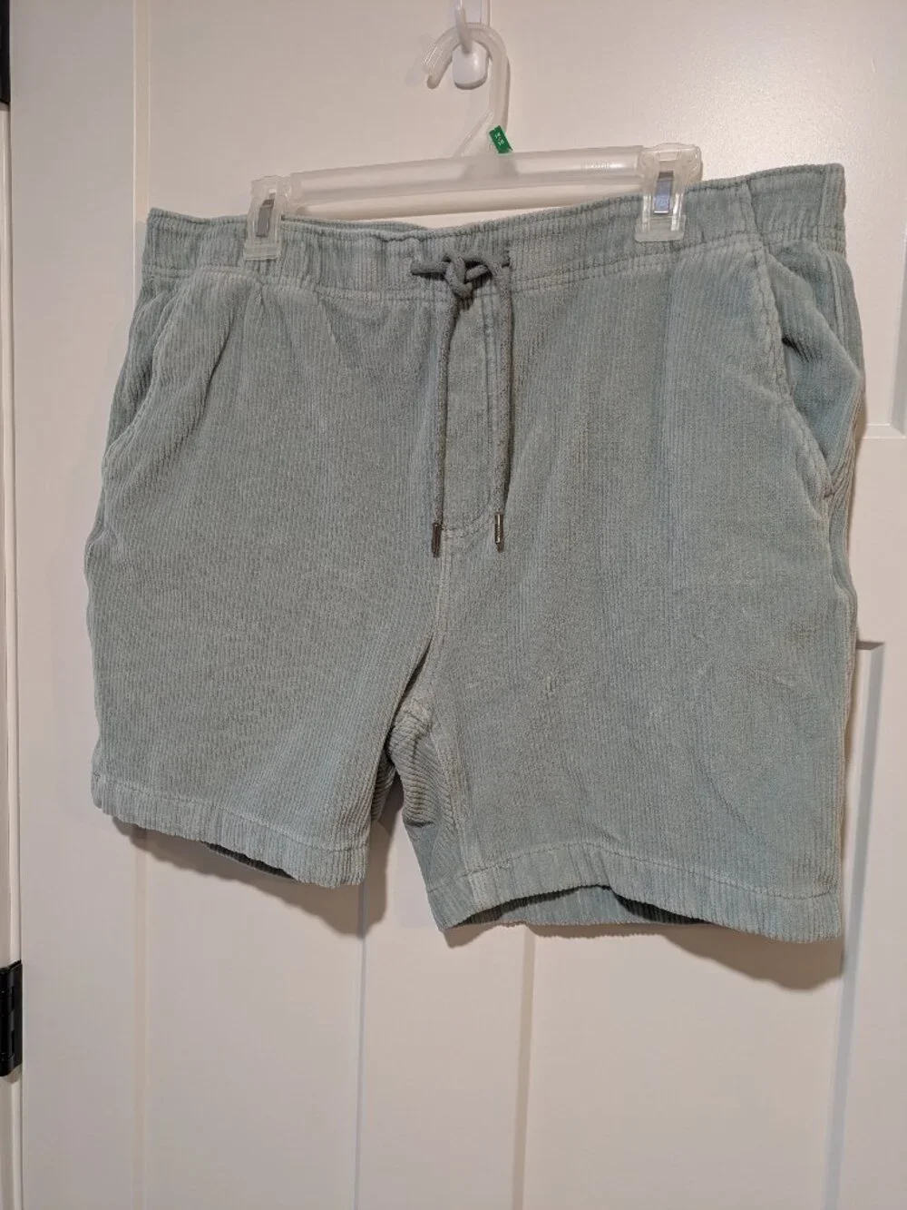 Faherty Brand Corduroy Shorts Dusty Blue Elastic Waist Drawstring Size XL